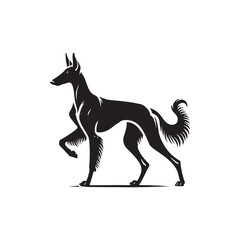 Azawakh Dog Silhouette - Azawakh Dog Illustration - Minimalist Azawakh Dog Vector.