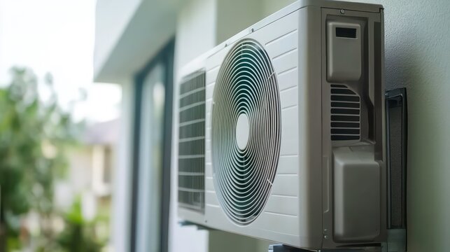 Air conditioner and wind or air flow to show cool and fresh. AC indoor unit or evaporator and wall-mounted. That is part of mini split system or ductless system type