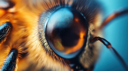 Extreme Close-up of a Honey Bee's Eye.