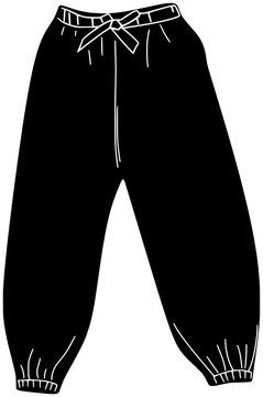 black pants with drawstring clip art preview