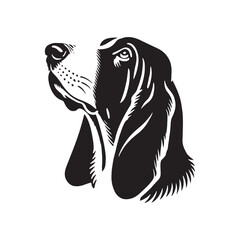 Basset Hound Dog Minimalist Vector - Basset Hound Silhouette - Basset Hound Illustration.