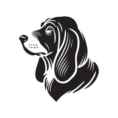 Basset Hound Dog Minimalist Vector - Basset Hound Silhouette - Basset Hound Illustration.