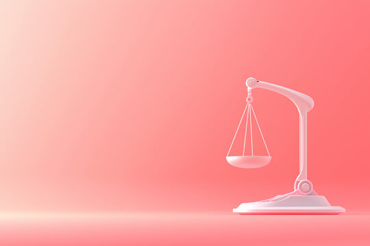 Clean illustration of a robotic scale tipping towards technology over ethics, symbolizing AI's potential imbalance in morality and decision-making.