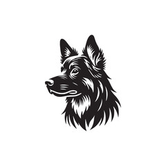 Beauceron Dog Silhouette - Minimalist Beauceron Dog Vector - Illustration of Beauceron Dog.