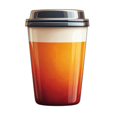 Minimalist flat design of a thermal travel mug, clean white backdrop, emphasizing sleek lines and functional elegance.