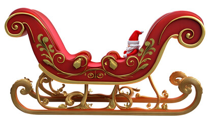 Christmas Sleigh with Santa Claus Figurine - Festive Holiday Decoration
