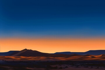 a desert landscape with magical colors of sky and sand dunes 