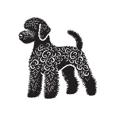 Bedlington Terrier Silhouette - Bedlington Terrier Illustration - Bedlington Terrier Vector Design.