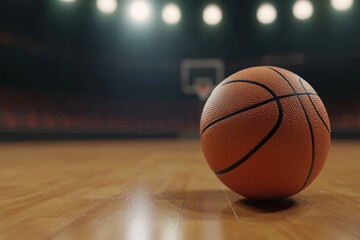 Basketball Game Action Indoor Court Sports Equipment Competitive Environment Close-up View