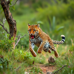 Fototapeta premium Portrait of leopard