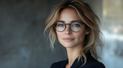 Fototapeta premium Portrait of a Woman with Glasses