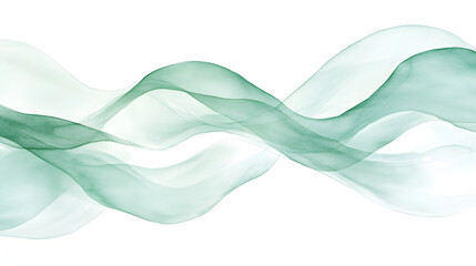 Fototapeta premium light green watercolor ribbon with smooth gradients and flowing curves