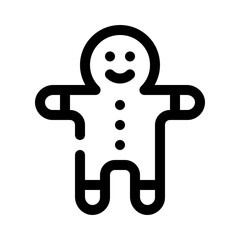 gingerbread man line icon