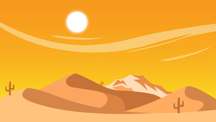Desert landscape. Dunes. Nature background.