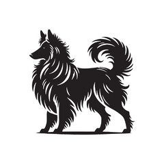 Minimalist Belgian Sheepdog - Silhouette of Belgian Sheepdog - Vector of Belgian Sheepdog.