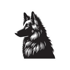 Fototapeta premium Minimalist Belgian Sheepdog - Silhouette of Belgian Sheepdog - Vector of Belgian Sheepdog.