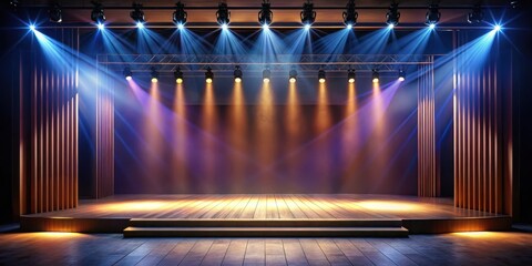 Dramatic Lighting Effect on Stage , stage lighting, theater setup