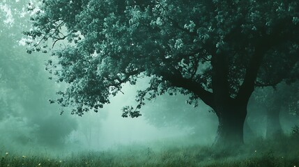 Fototapeta premium Misty Forest Tree