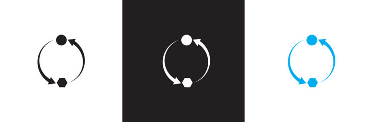 Set of  outline icons related to adaptability. Vector illustration. isolated on white and black background. EPS 10