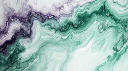 Naklejka premium Abstract Green And Purple Swirling Marble Texture