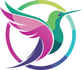 humming bird logo creative design vector