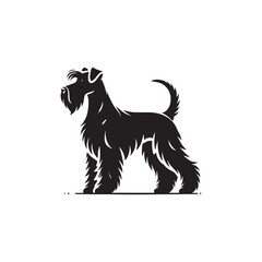 Minimalist Black Russian Terrier Dog Vector - Black Russian Terrier Silhouette - Illustration of Dog.