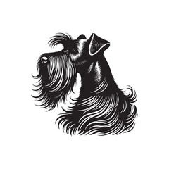 Minimalist Black Russian Terrier Dog Vector - Black Russian Terrier Silhouette - Illustration of Dog.