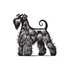 Minimalist Black Russian Terrier Dog Vector - Black Russian Terrier Silhouette - Illustration of Dog.