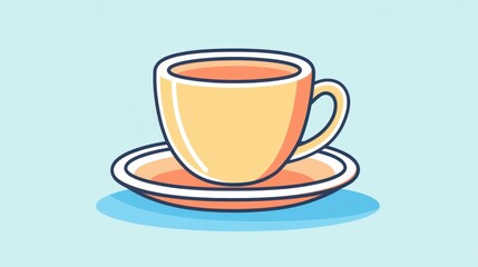 Obraz premium Cozy Cup of Tea Warm Drink Breakfast Relaxation Morning