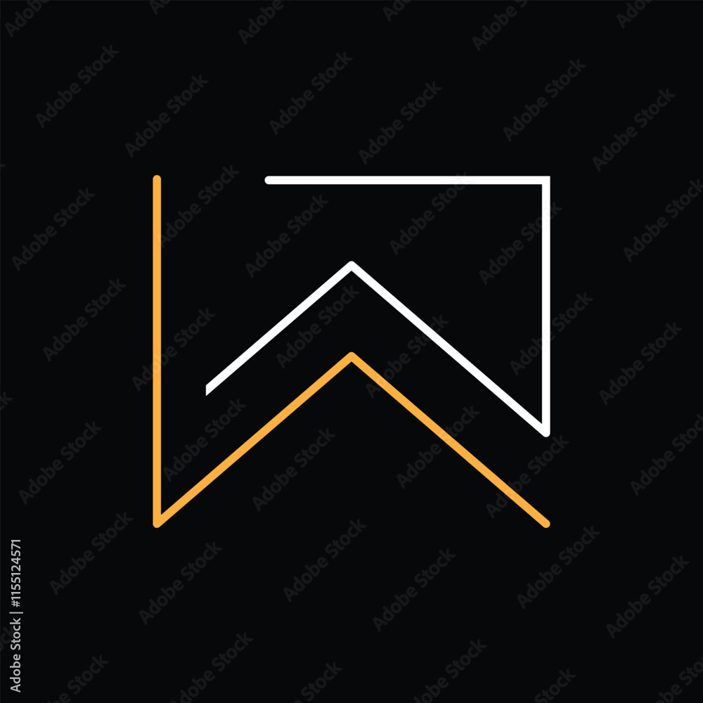 Wall mural this is a flat logo design of an abstract monogram w in minimalist line style
