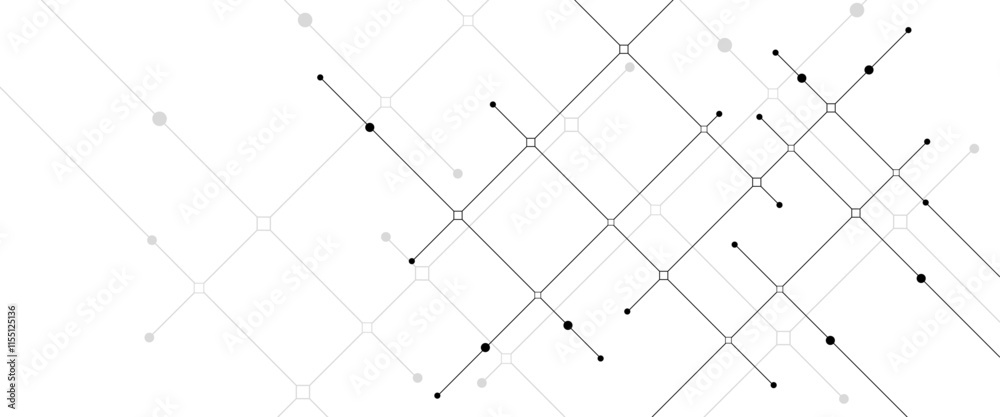Aufkleber Abstract vector texture with dots and lines, Minimalistic vector texture with polygonal pattern.