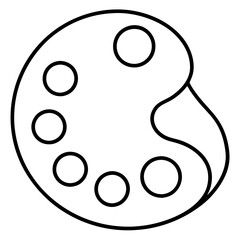 Art Palette Line Art Vector Illustration