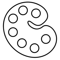 Fototapeta premium Art Palette Line Art Vector Illustration