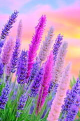 Obraz premium Dreamy Lavender Field at Sunrise