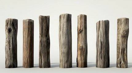 Wooden poles on the beach of the Baltic Sea in Poland