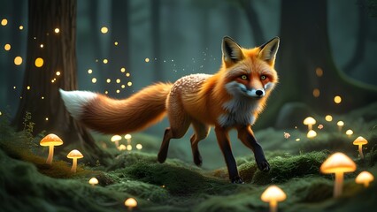 red fox in the forest