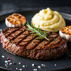 grilled steak with vegetables