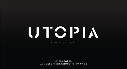Futuristic tech font letter set. Modern vector typeface for company. Modern gaming fonts logo design.
