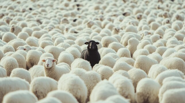 Black Sheep in Bright Flock: A Symbol of Uniqueness and Contrast