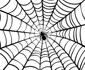 Fototapeta premium Intricate spider web glistening with dew