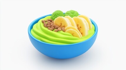 Colorful Banana Smoothie Bowl with Superfood Toppings for Visual Nutrition Feast