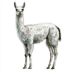 Watercolor Painting of a Llama