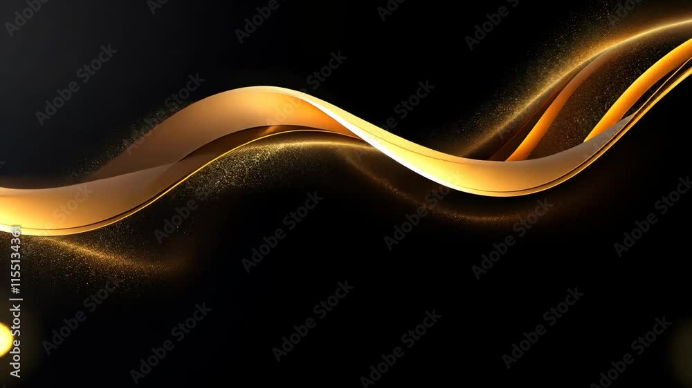 Aufkleber Black and gold abstract video animation perfect for modern, upscale projects.





