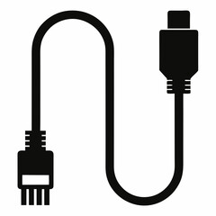 Ethernet Cable Silhouette Vector Art