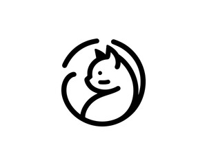 Cat logo design icon symbol vector template. Silhouette cat illustration