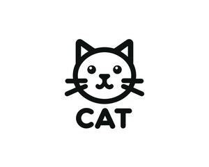Cat logo design icon symbol vector template. Silhouette cat illustration