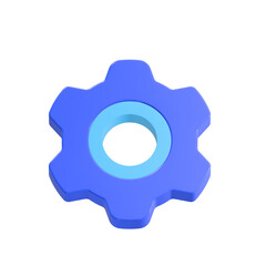 gear 3d setting icon for app web blue color