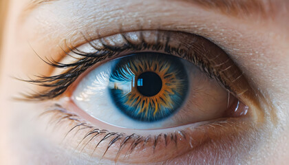 Obraz premium Closeup shot of brown woman's eye pupil