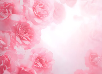the sweet pink rose flowers for love romance background