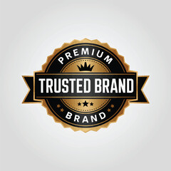 Fototapeta premium premium quality trusted brand gold badge, premium seal